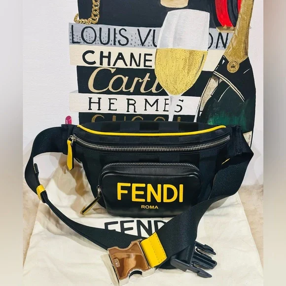 🔥 FENDI BELTBAG BUMBAG CROSSBODY BAG w/ Dust Bag Size W 11” X H 5.5” - Picture 7 of 17